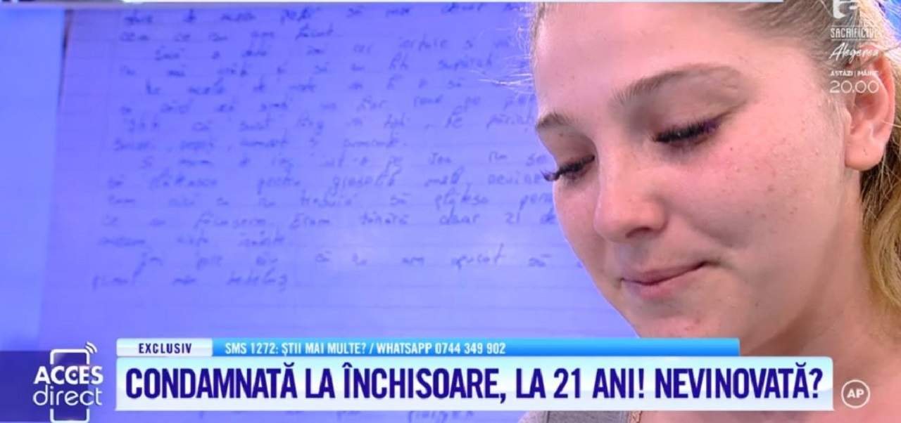 VIDEO / Condamnată la închisoare, la doar 21 de ani. Tânăra susţine că este nevinovată şi vrea să-şi pună capăt zilelor: "Prefer să mor decât aşa"