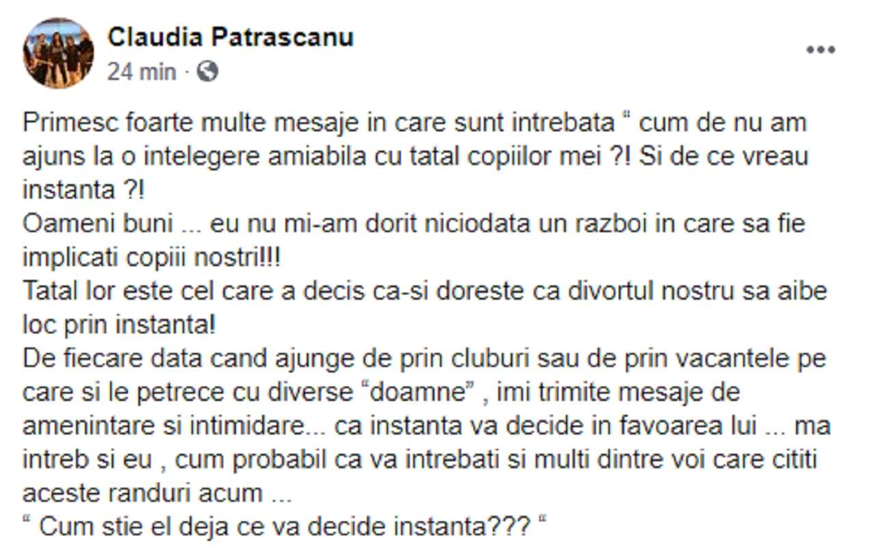 Claudia Pătrăşcanu îl acuză pe Gabi Bădălău că o ameninţă! "Cum ştie el deja ce va decide instanţa?"
