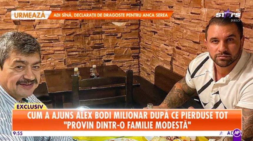 Alex Bodi, aşa cum nu l-ai mai văzut vreodată. Soţul Biancăi a vorbit despre copilărie. ''Tata era foarte sever, mă bătea'' / VIDEO