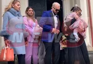 VIDEO PAPARAZZI / Slujba de botez a fiicei lui Jimmy Dub s-a încheiat. Primele reacții după ce micuța a fost creștinată