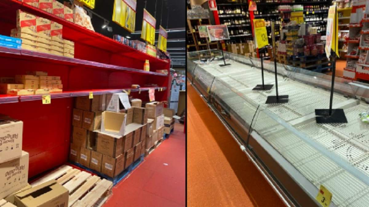Imagini tulburătoare cu magazinele din Italia, lăsate fără mâncare în mijlocul isteriei coronavirus. Oamenii nu mai ies din case