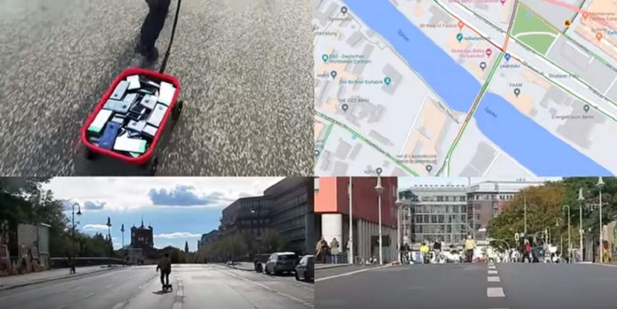 Un bărbat a păcălit Google Maps să devieze traficul, după ce a mers cu 99 de telefoane mobile la el / VIDEO