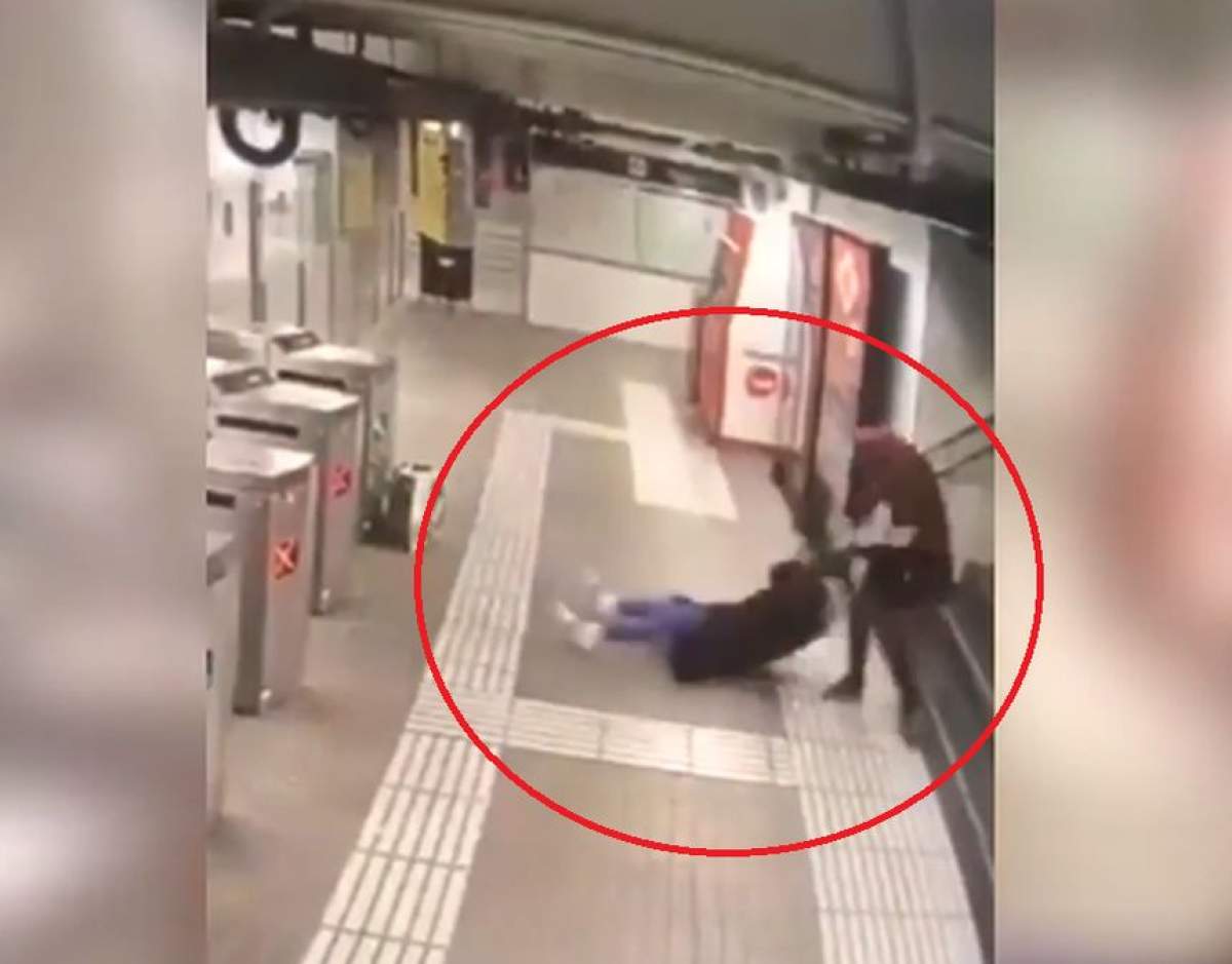 Incident şocant la metrou. Femeie bătută cu bestialitate de un tânăr, pentru a-i fura geanta