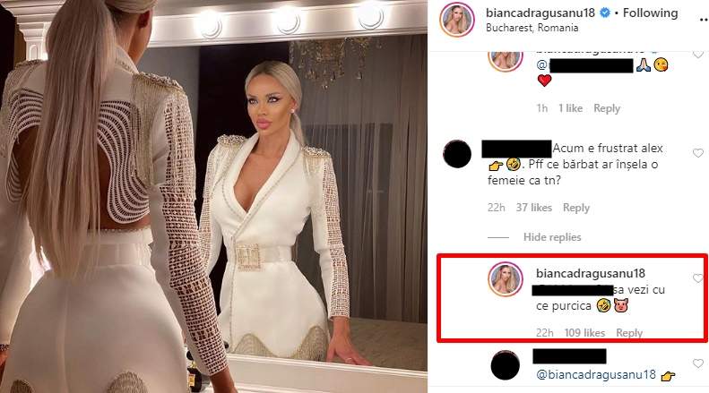 Bianca Drăgușanu, înșelată de Alex Bodi? Vedeta a spus cu cine a fost înlocuită: ”O purcică”