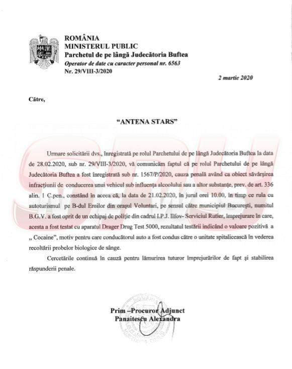 EXCLUSIV! Document oficial de la Parchetul de pe lângă Judecătoria Buftea. Anunț de ultim moment despre George Burcea