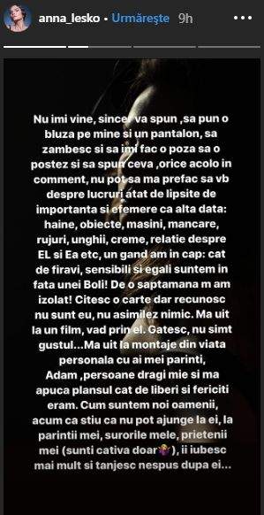 Anna Lesko, în pragul disperării din cauza noului coronavirus: ”Emoțional sunt pierdută” / FOTO