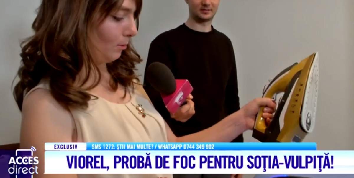 Vulpiţo, bine-ţi stă cu fierul de călcat în mână, dar... degeaba! Viorel, nemulţumit de munca soţiei / VIDEO