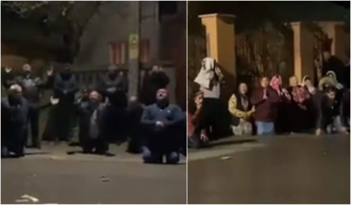 Zeci de romi din Dâmbovița s-au rugat în plină stradă pentru a scăpa de coronavirus. Adulți și copii, în genunchi în fața caselor / VIDEO