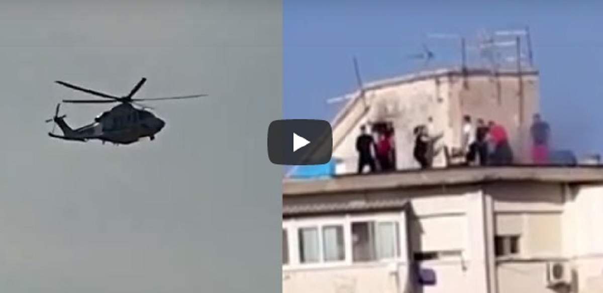 Italienii, puși pe bairam de Paște. Petrecere cu grătar, muzică și artificii, pe acoperișul unui bloc din Palermo / VIDEO