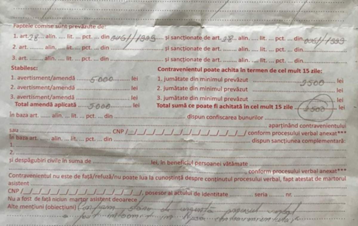 Motivul pentru care o bătrână din Dej a fost amendată cu 5.000 de lei, în fața blocului