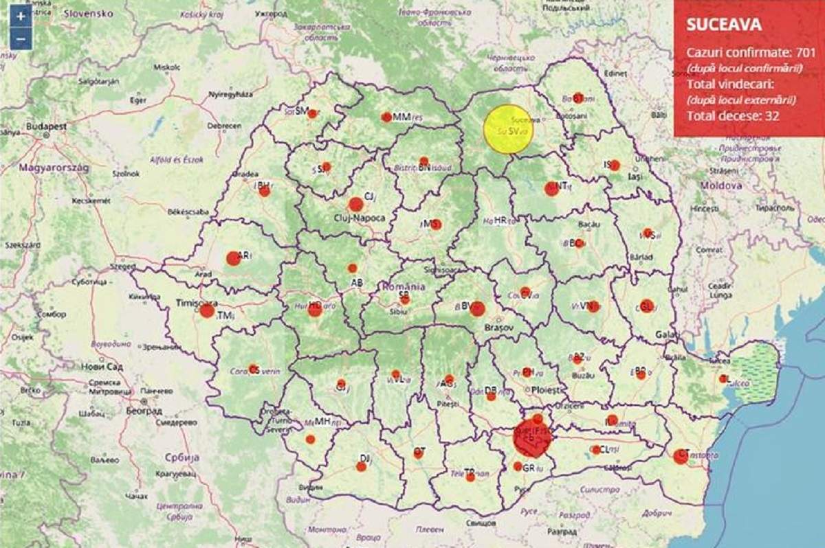 Topul județelor din România, în funcție de cazurile de COVID-19. Pe ce loc se află Capitala