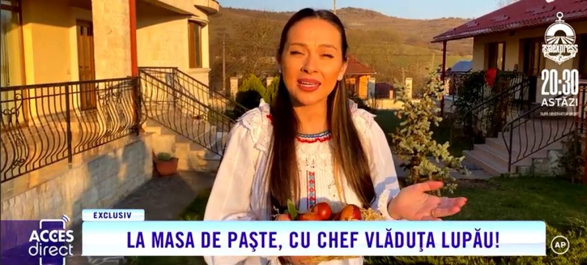 VIDEO / Acces Direct. La masa de Paște cu Vlăduța Lupău! Ce preparate a pregatit artista în zi de sărbătoare