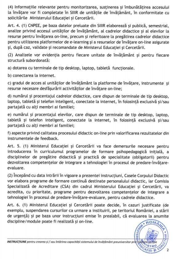 Instrucțiunile pentru învățământul la distanță, emis de ministerul Educației. Care sunt măsurile prevăzute de ministru. Documentul oficial / FOTO