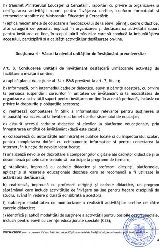 Instrucțiunile pentru învățământul la distanță, emis de ministerul Educației. Care sunt măsurile prevăzute de ministru. Documentul oficial / FOTO