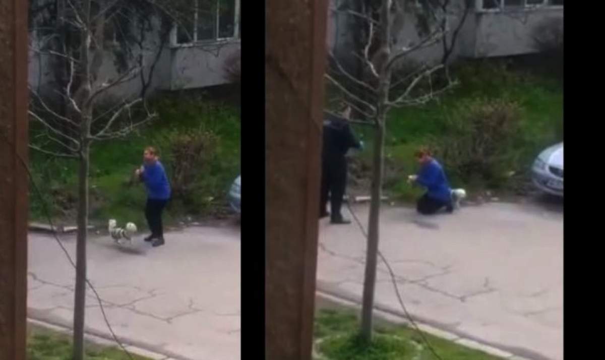 De frică să nu fie amendată, o femeie s-a pus în genunchi în fața unui polițist! Motivul: ieșise cu câinele la plimbare