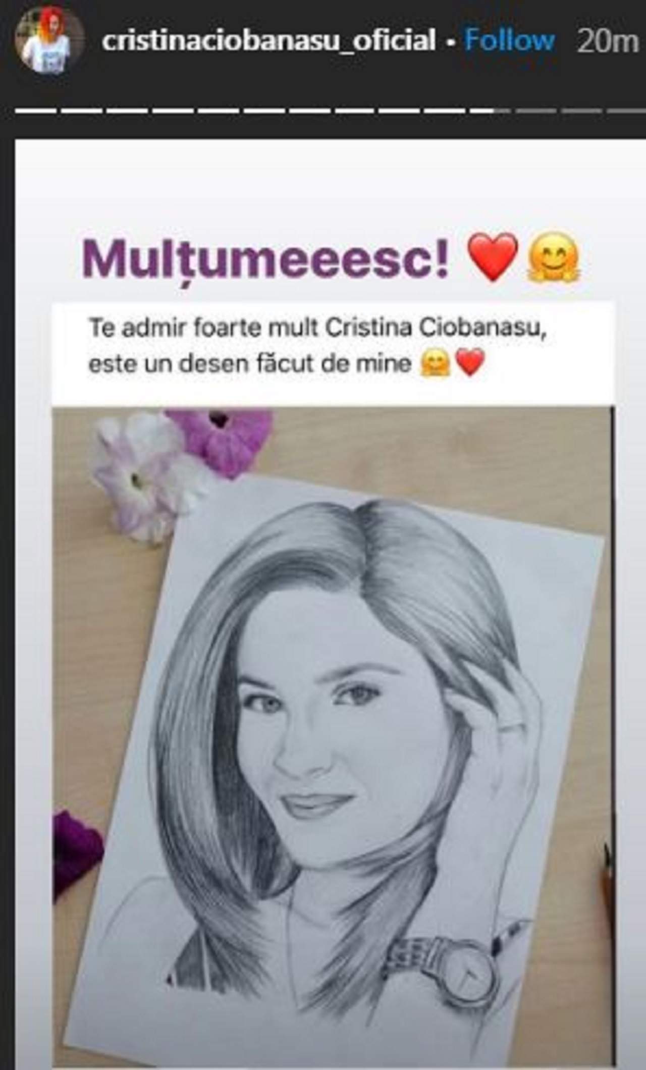 FOTO / Cristina Ciobănașu, surpriză emoționantă în izolare. Ce cadou de suflet a primit artista din partea unui fan