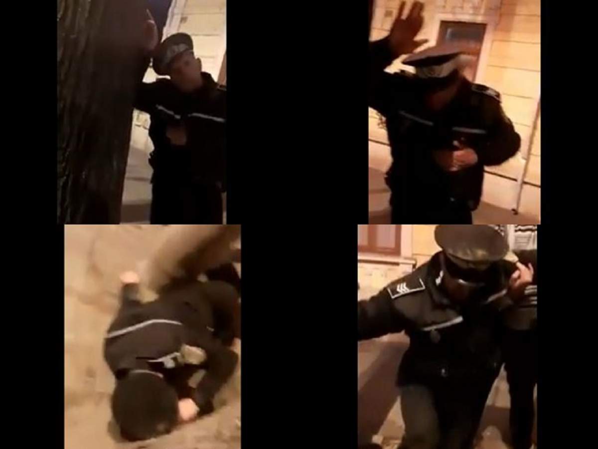 FOTO / Poliţist filmat în stare de ebrietate cade pe jos și nu este în stare să vorbească. Omul legii riscă să fie dat afară