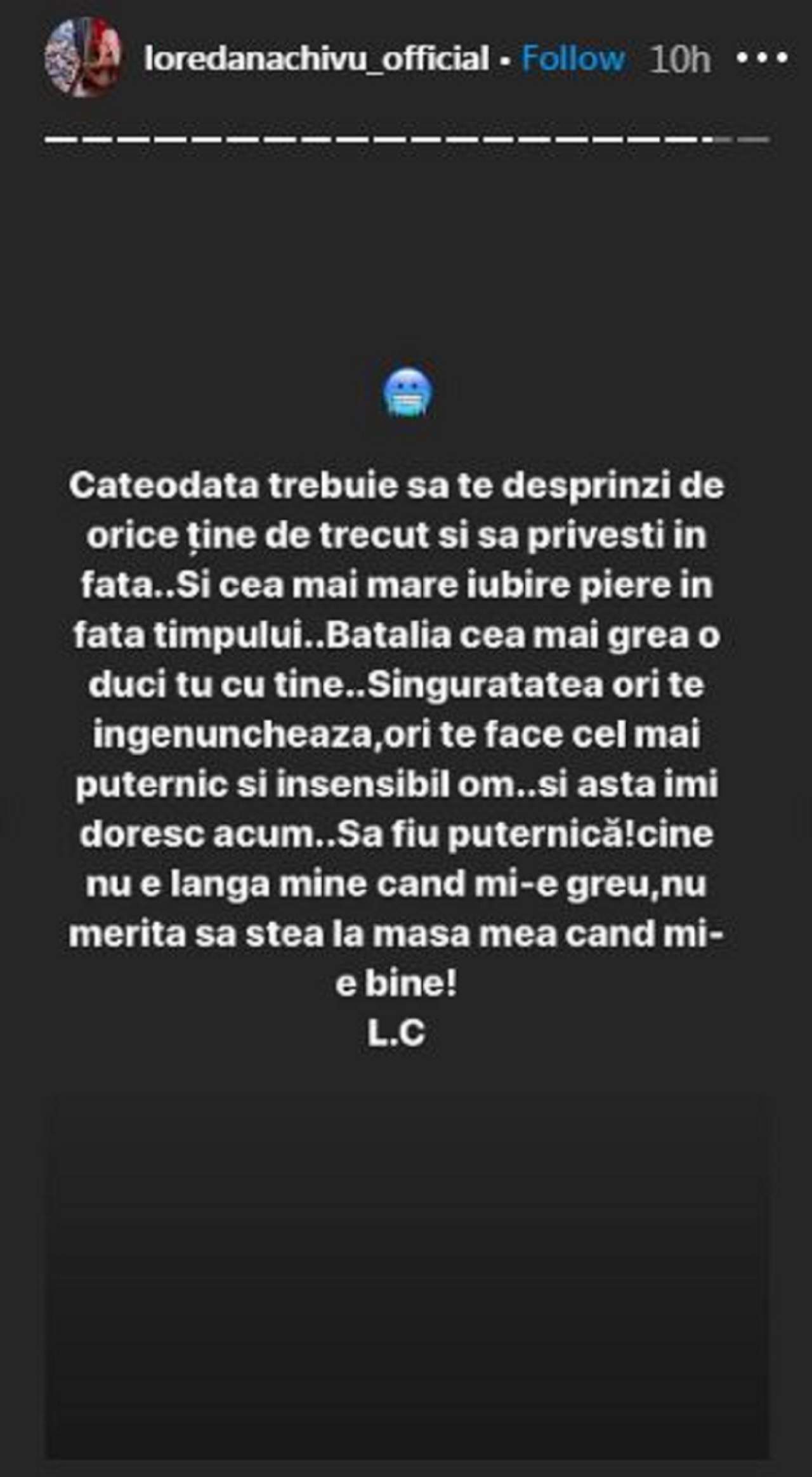 FOTO / Loredana Chivu, mesaj dur și cu subînțeles pe Internet. „Câteodată trebuie să te desprinzi de trecut și să privești în față. Și cea mai mare iubire piere în fața timpului”