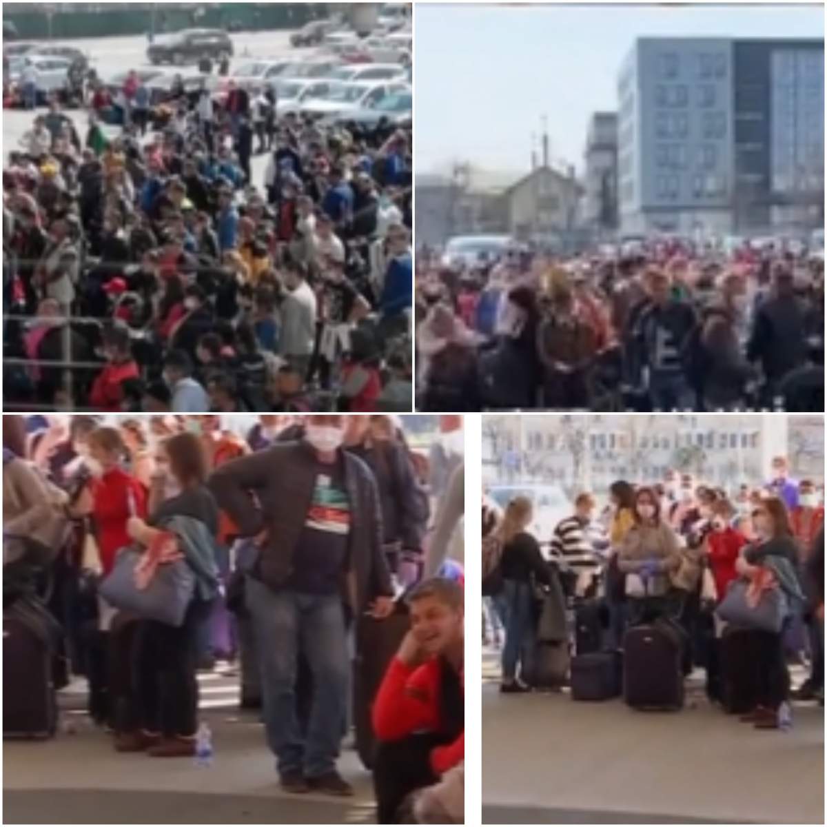 În plină pandemie, mii de români s-au înghesuit pe Aeroportul din Cluj pentru a pleca în Germania, la muncă / VIDEO