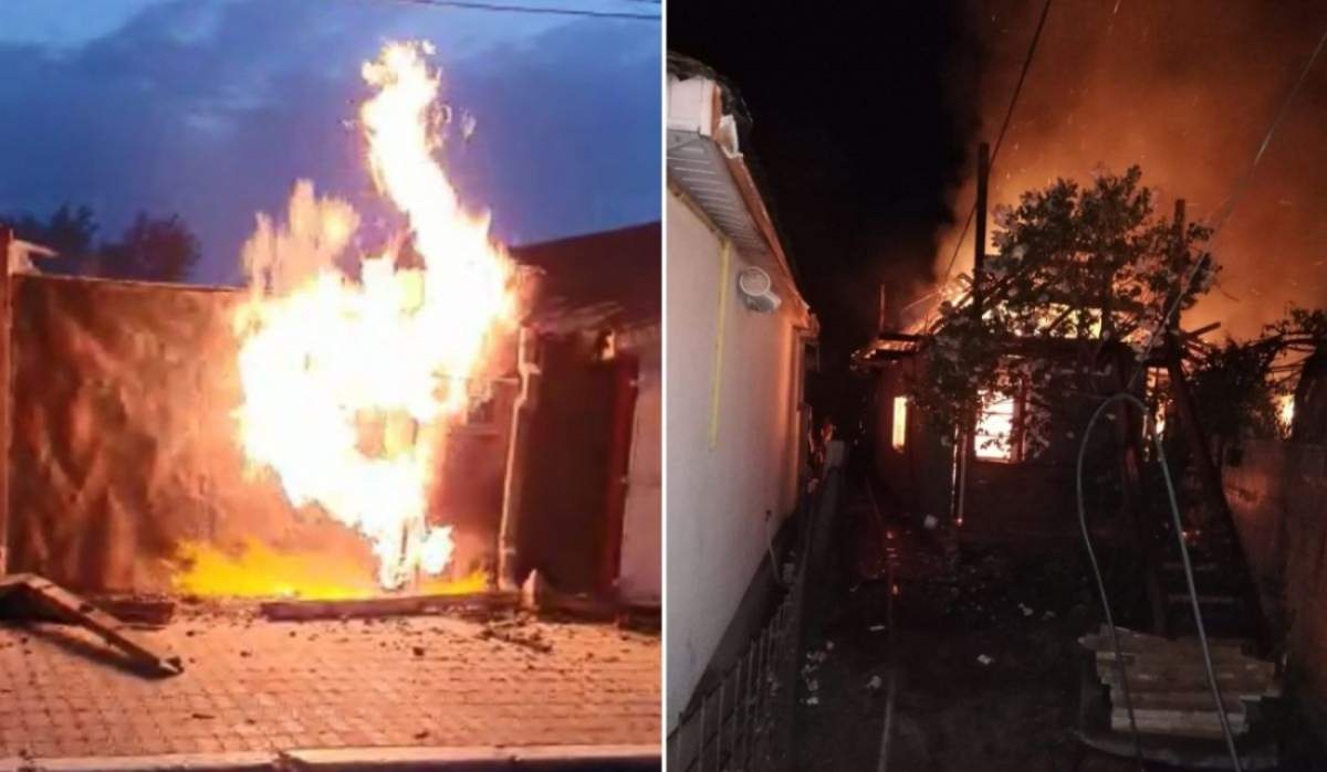 Incendiu puternic la Năvodari! Două case și un garaj au fost distruse complet din cauza flăcărilor 