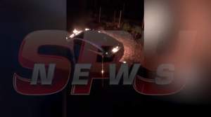 VIDEO EXCLUSIV! Primele imagini imediat după incendierea mașinii Loredanei Chivu. Panică, urlete și foc!