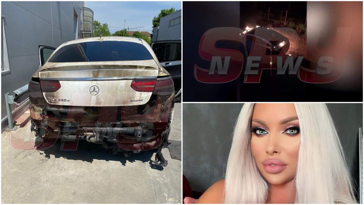 VIDEO EXCLUSIV! Primele imagini imediat după incendierea mașinii Loredanei Chivu. Panică, urlete și foc!
