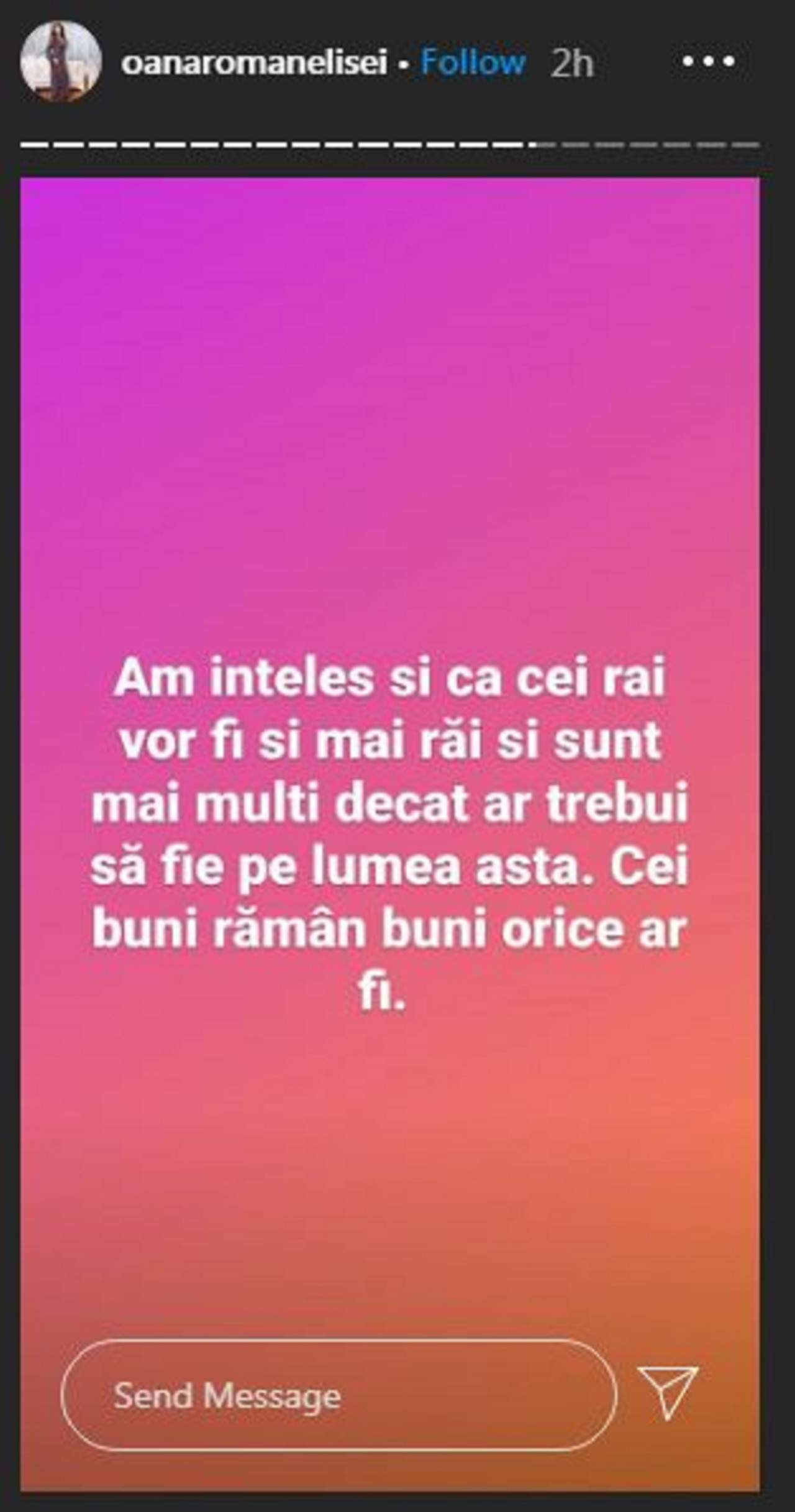 FOTO / Oana Roman, mesaj dur pe Internet! Vedeta susține că și-a „triat” sentimentele. „Am înțeles că cei răi vor fi și mai răi”