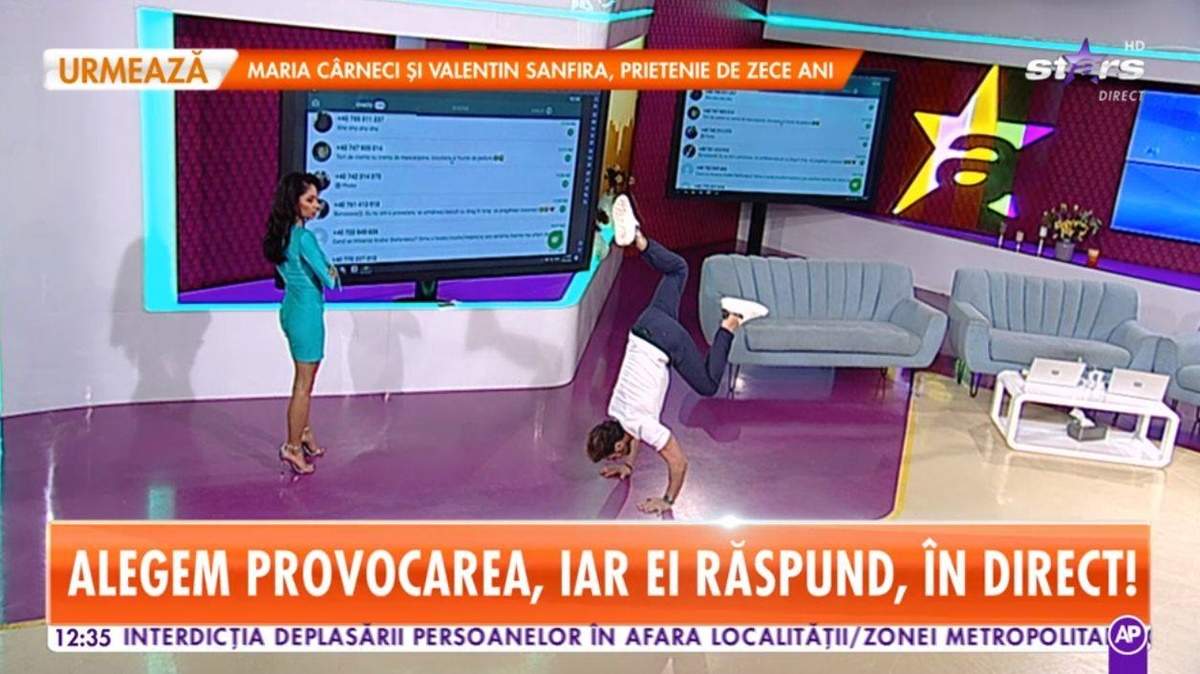 VIDEO / Dima Trofim, provocat de telespectatori în direct la Star Matinal! Prezentatorul a acceptat și a făcut flotări...în mâini!