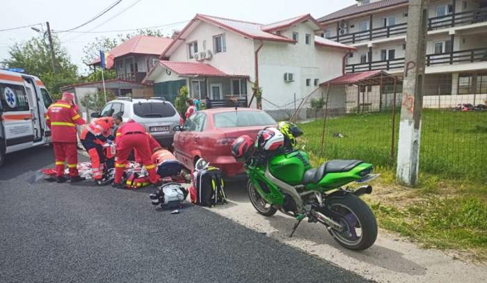 Accident grav în Vama Veche! Un motociclist a fost la un pas de moarte, din cauza unei defecțiuni. Medicii l-au resuscitat minute în șir