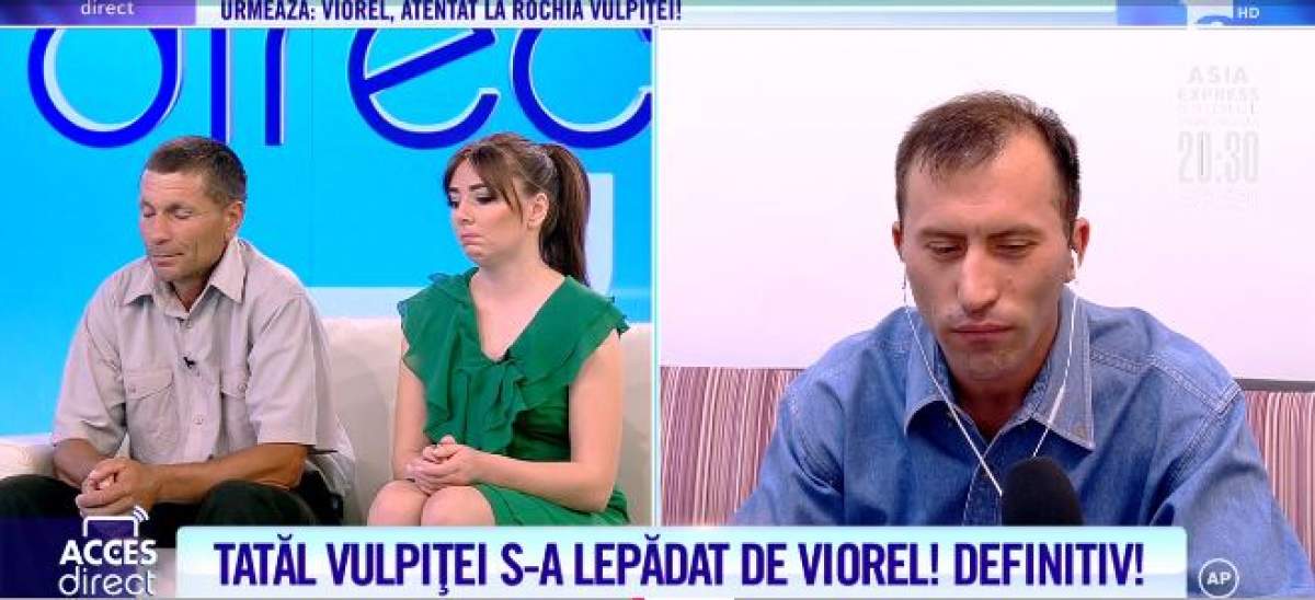 VIDEO / Tatăl Vulpiței, în platou la ”Acces Direct”! Bărbatul susține că Viorel nu o merită pe fiica lui: ”Este tânără și frumoasă”