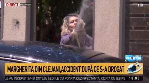 Viorica de la Clejani, ieșire nervoasă în direct. A aruncat o sticlă de lapte într-o jurnalistă și a stropit cu furtunul / VIDEO