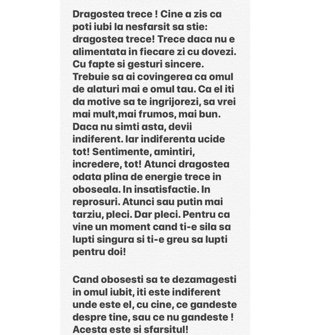 FOTO / Nu mai există cale de întoarcere! Ramona Olaru i-a zis adio definitiv lui Cuza! Mesajul postat de asistenta TV a surprins pe toată lumea: ”Vine un moment când ți-e silă să lupți singură”