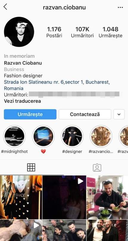 Un an de la moartea sa, însă Răzvan Ciobanu nu e uitat! Ce s-a întâmplat cu pagina de socializare a creatorului de modă, decedat într-un accident rutier!