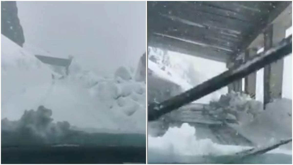 Zăpadă de doi metri, aproape în luna iunie! Imagini incredibile de pe Transfăgărășan / VIDEO