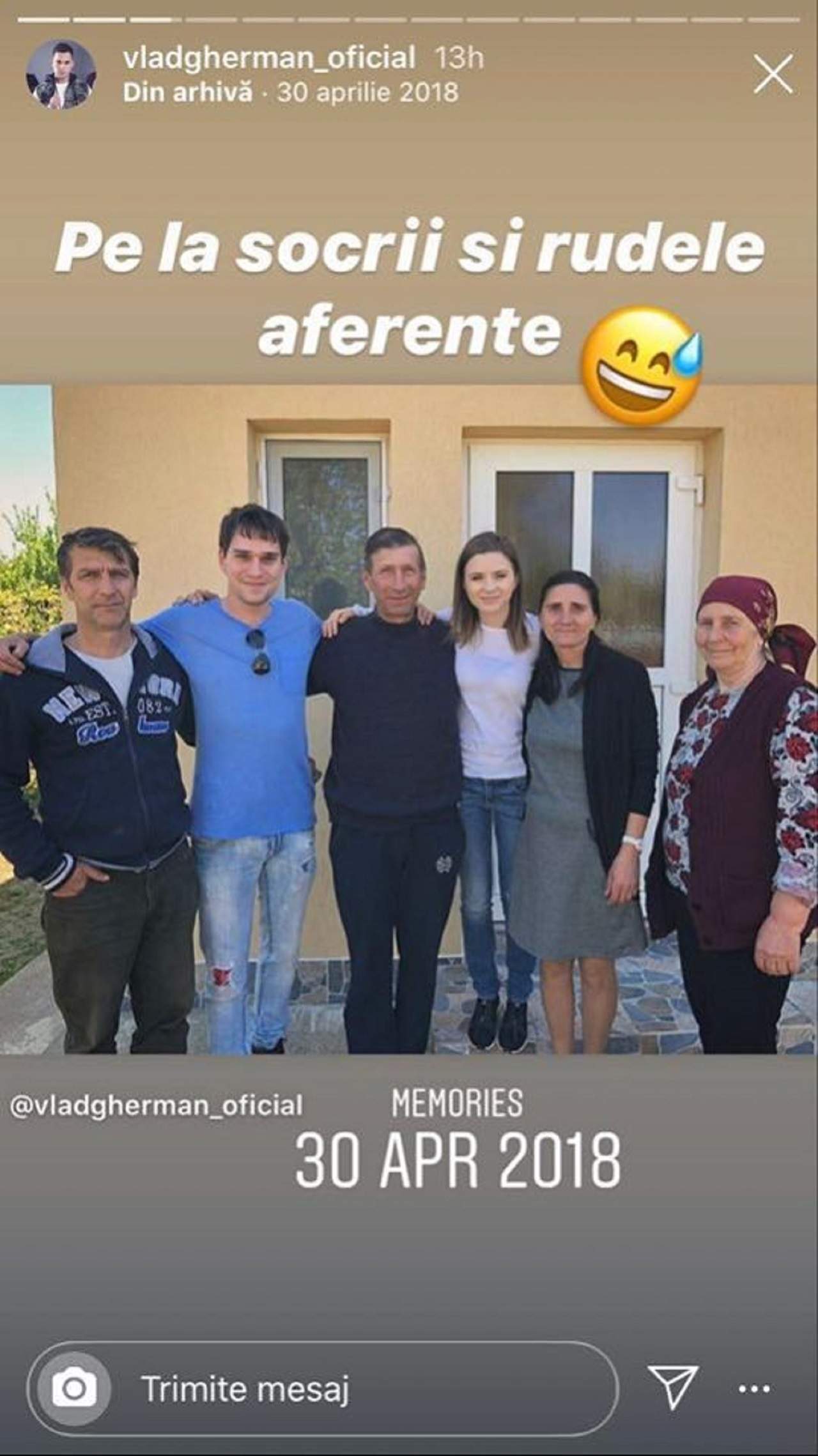 FOTO / Toată lumea o cunoaște pe Cristina Ciobănașu, însă puțini știu cum arată părinții ei. Vlad Gherman, fotografie emoționantă cu aceștia. „Pe la socri”