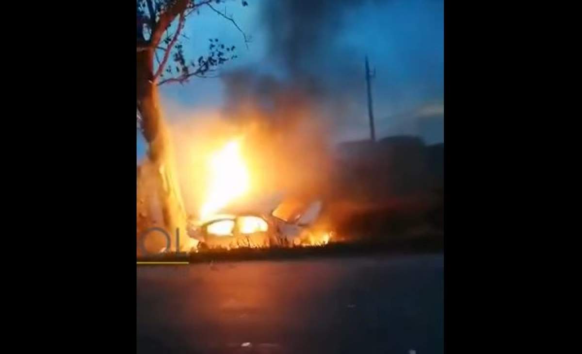 VIDEO / Tragedie în Brăila! Doi polițiști au murit arși de vii în mașina de serviciu, după un cumplit accident produs în timpul patrulării