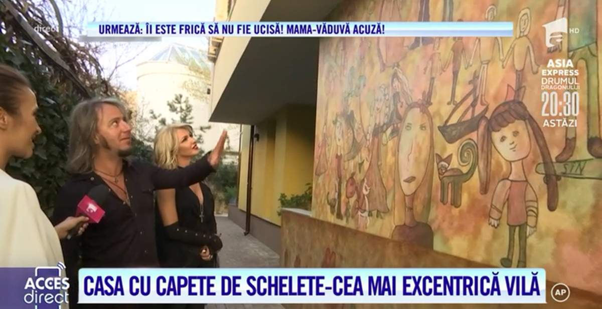 VIDEO / Acces Direct. Cea mai excentrică vilă din România! Sunt medici, însă au o casă plină cu capete de schelete! ”Ne place stilul gotic”