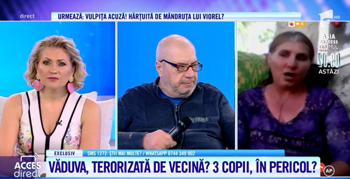 VIDEO / Acces Direct. Mamă văduvă, terorizată de vecină zi de zi! Maria se află în pericol împreună cu cei trei copii: ”Țipă pe drum și mă amenință”