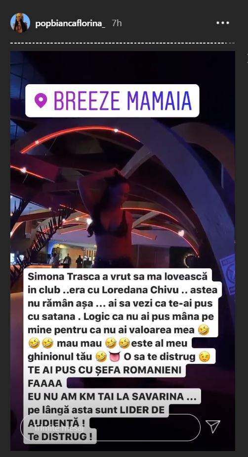 FOTO / Bianca Pop nu se ține departe de probleme! Fosta ispită face acuzații grave: „A vrut să mă lovească. Nu rămâne așa”