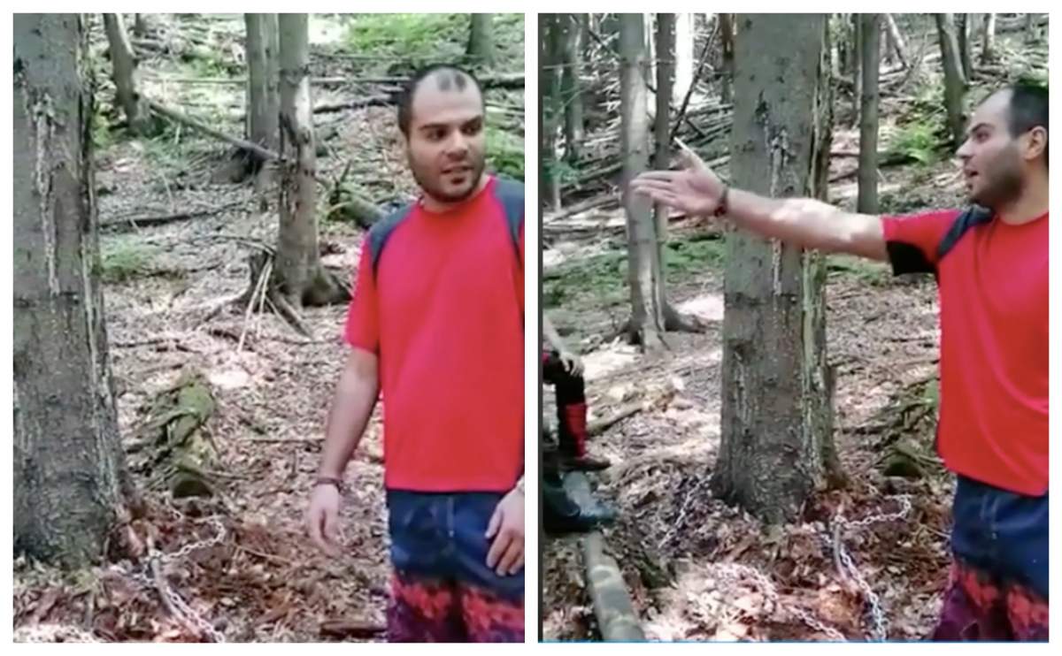 Motivul pentru care un bărbat s-a legat cu un lanț de copac și a aruncat cheia, în Munții Parâng