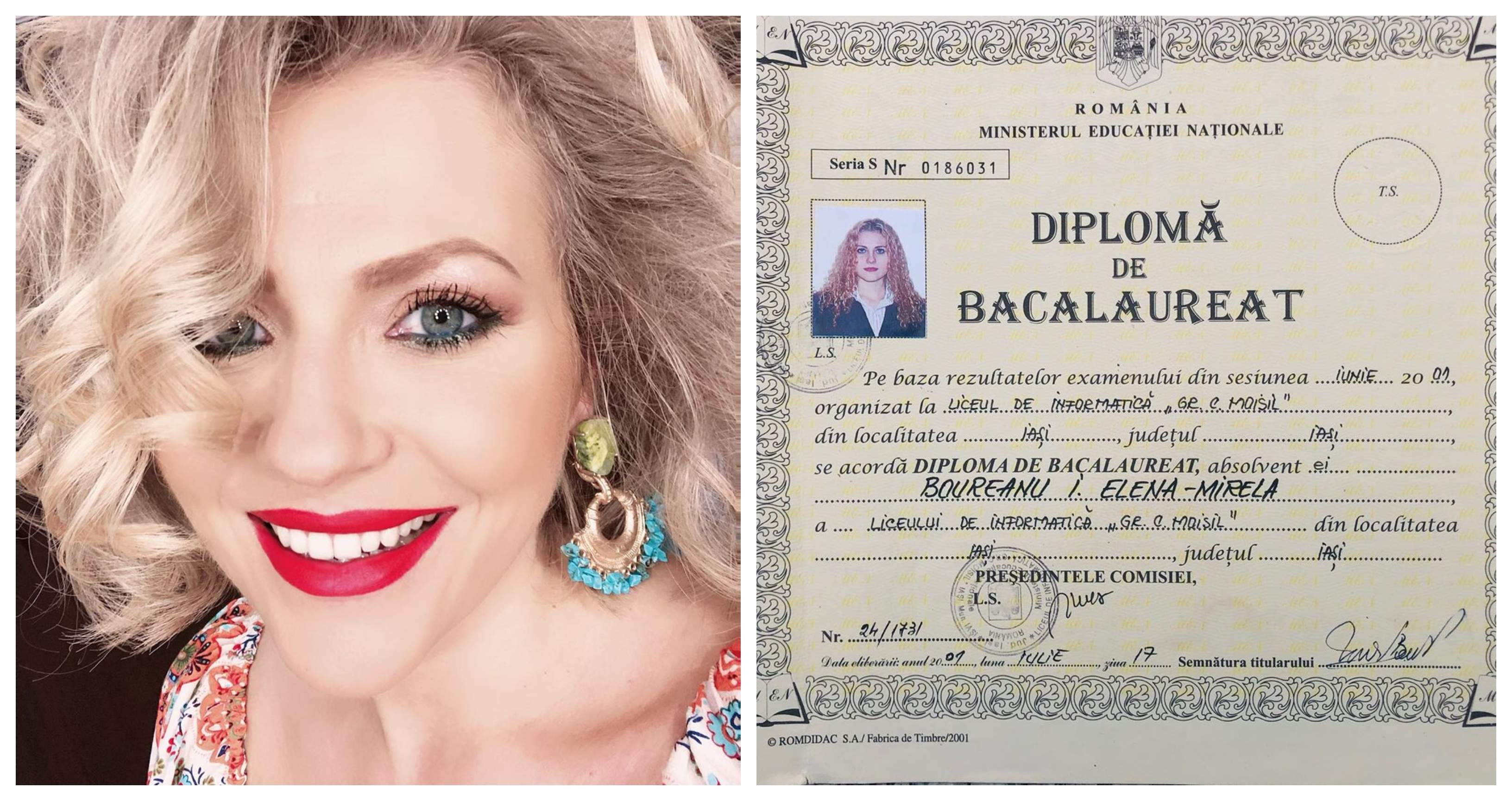 FOTO / Mirela Vaida și-a postat diploma de BAC pe rețelele de socializare. Cu ce note se mândrește vedeta 