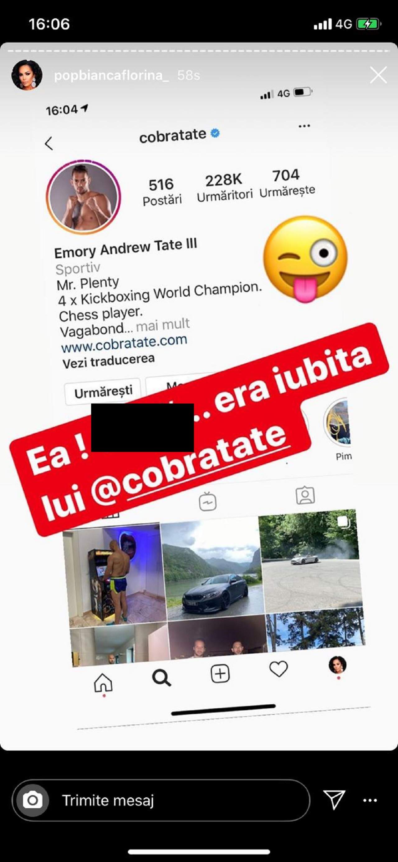 E scandal! Bianca Pop, jefuită de 15.000 de euro?! Fosta ispită, atac fără precedent! Cine este tânăra? „Era iubita lui Cobra Tate” / FOTO