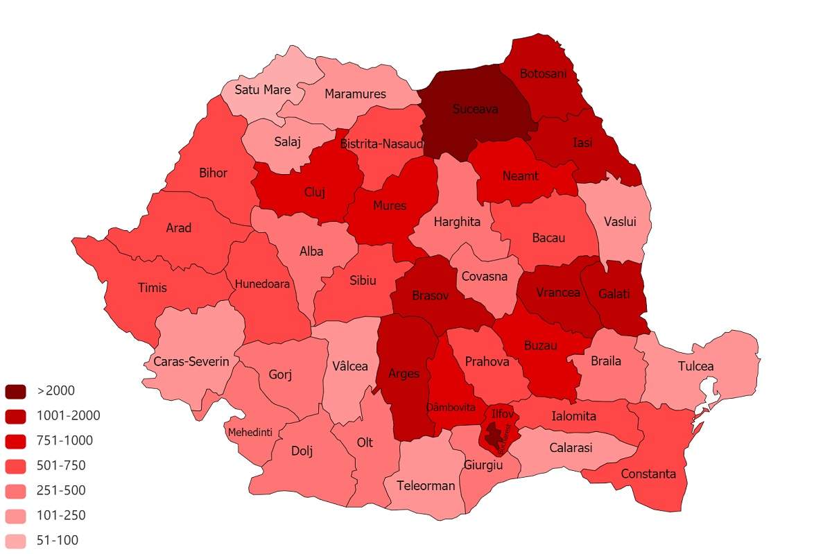 Județul din România care nu a mai înregistrat niciun caz de aproape o săptămână