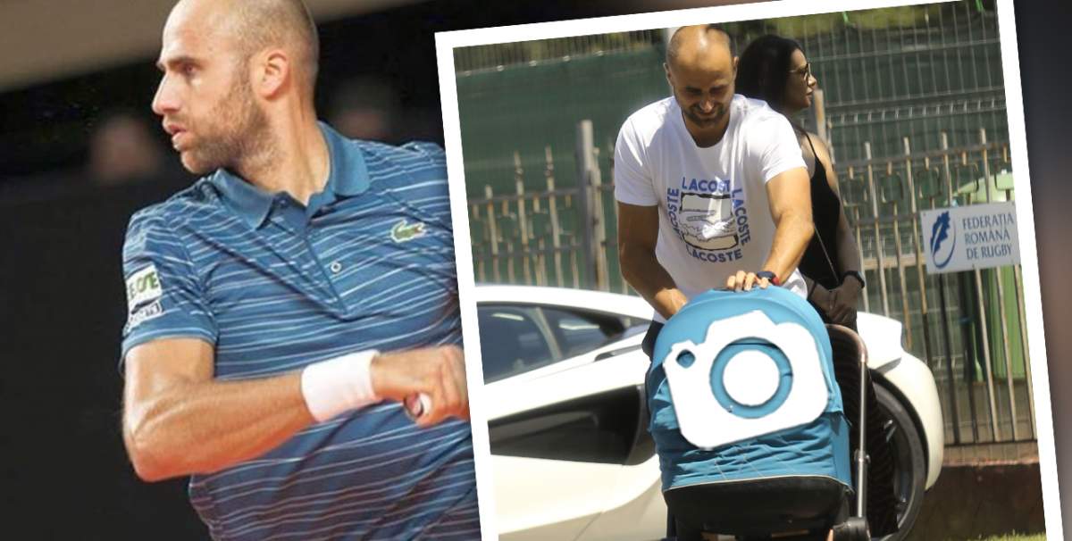 Marius Copil la plimbare cu...copilul! Sportivul a renunțat la bârfa cu prietenii pentru a-l plimba pe micul lui moștenitor. Imagini adorabile cu cei doi / PAPARAZZI