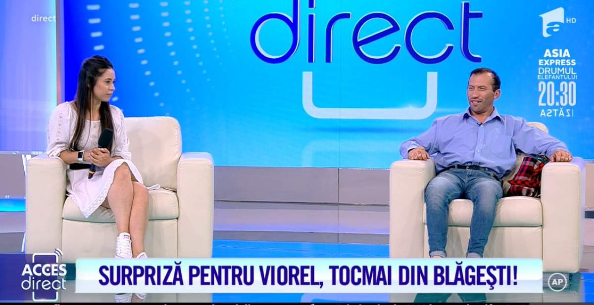 Surpriză pentru soțul Vulpiței, tocmai din Blăgești! Ce a primit Viorel în direct! / VIDEO