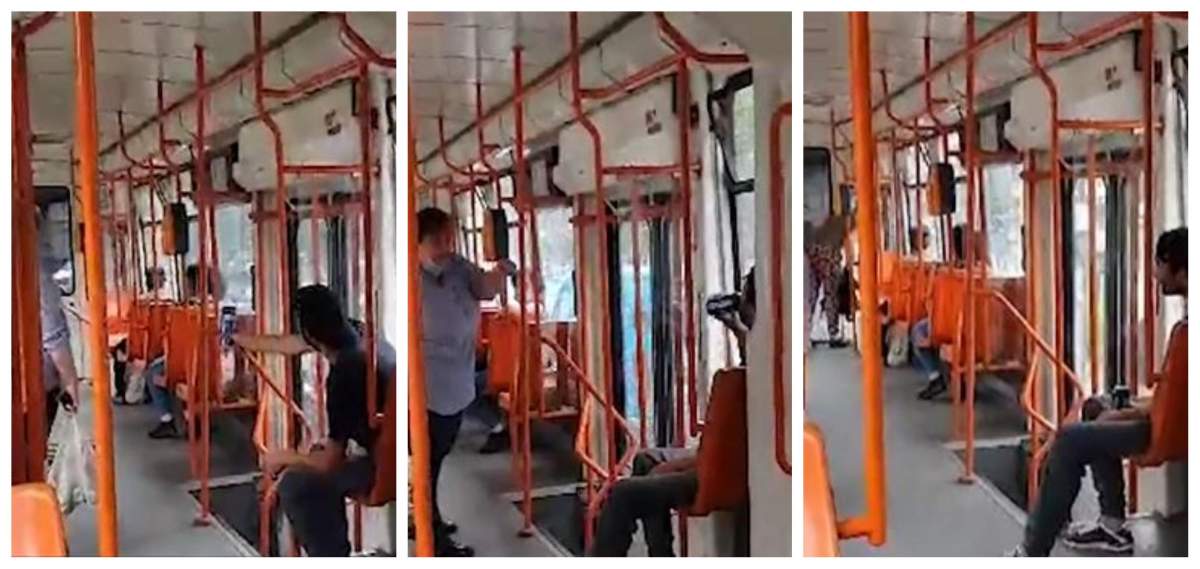 Scandal într-un tramvai din Capitală, din cauza măștii de protecție: „Nu mă interesează de legi”