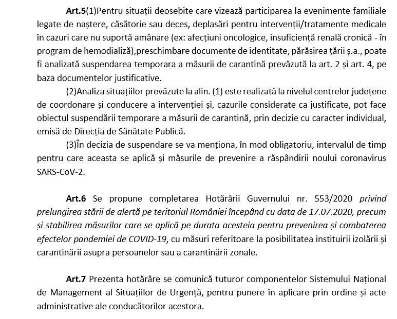 Noile măsuri luate de Guvern în contextul pandemiei. Care sunt persoanele care nu trebuie să intre în carantină. Document oficial / FOTO