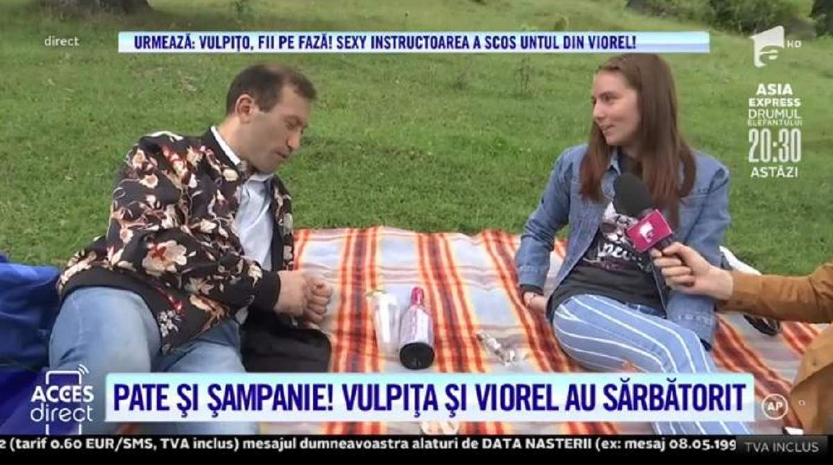 Vulpița i-a pregătit un picnic lui Viorel, în vârf de munte! Soții Stegaru au băut șampanie și au ciocnit în numele iubirii / VIDEO