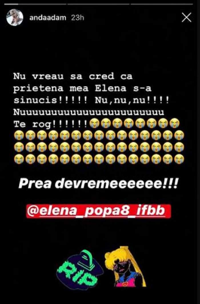 Anda Adam, sfâșiată de durere, după ce „fosta iubită” a Roxanei Vancea s-a sinucis: „Nu vreau să cred” / FOTO