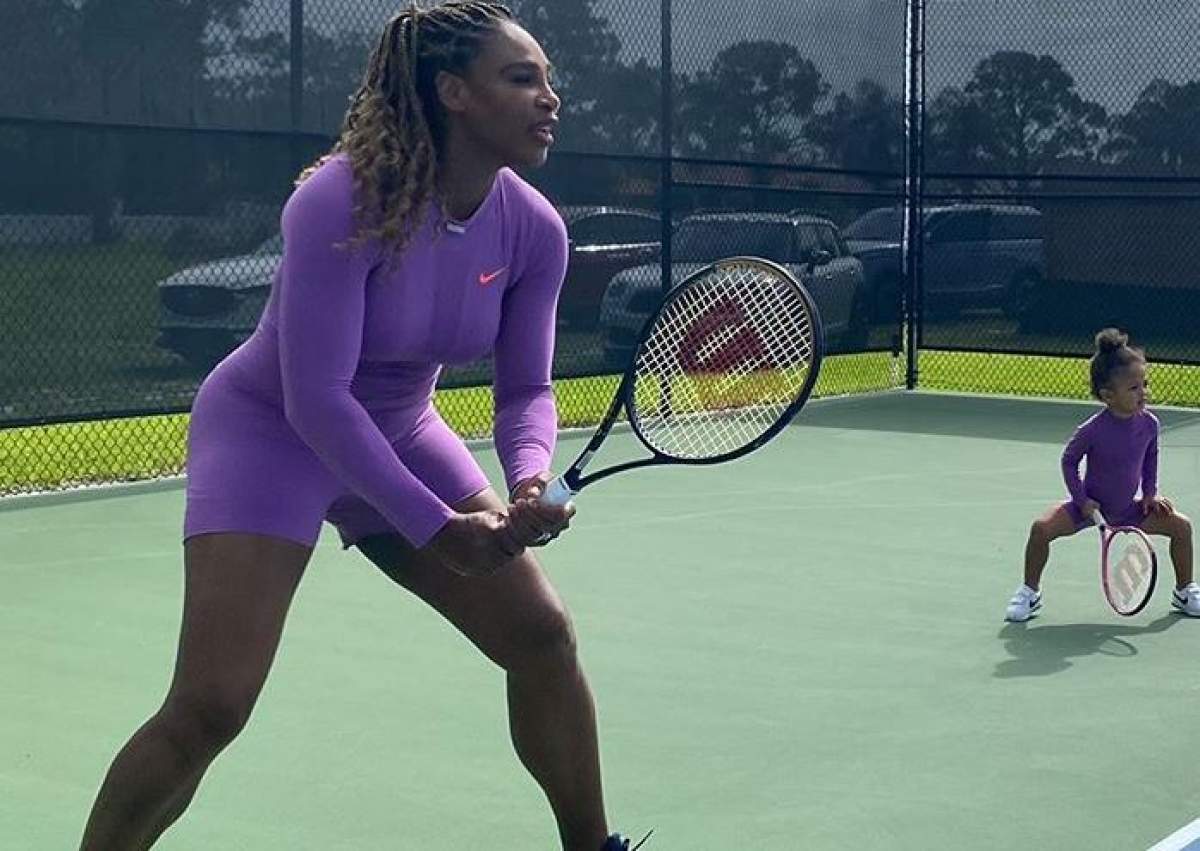 Serena Williams, primul antrenament alături de fiica sa! Micuța Alexis are doar doi ani / FOTO